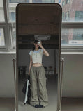 Bendy Zipper Diagonal Pocket Cargo Pants