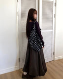 Camel Banding Balloon Long Skirt