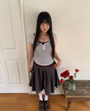 Naun Flower Round Button Short Sleeve T-Shirt