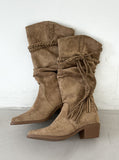 1183 Suede Knot Western Boots (5cm)