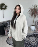 Hid Pigment Curved Hooded Zip-Up
