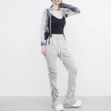 Faroan String Shirring Cropped T-shirt