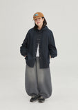 [BAONHAUS] Hebon Denim Banding Balloon Wide Pants - Gray Denim ver.