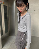 Ugi Color Layered Shirring T-shirt