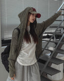 ON Dying Damage Mesh Hood Zip Up