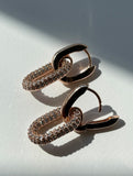 Double ring cubic earring