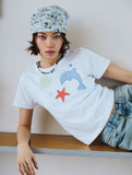 Dolphin Pop Crop Short Sleeve Tee