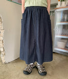 Fico Banding Cargo Denim Long Skirt