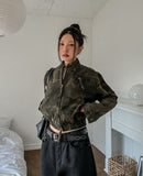 Camouflage Crop Rider Jacket