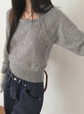 Momi Bolero Square Neck Long Sleeve Knit