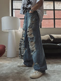 Funky Damage Wide Denim Pants