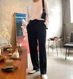 Loose Fit U Neck Long Sleeve Tee