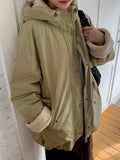 Yushit Wool Hood Bomber Padding Jumper