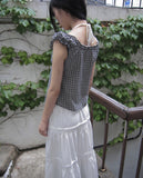 Mumon Check Sleeveless Blouse