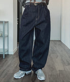 Comp Raw Pintuck Wide Denim Pants