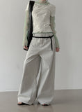 Modic Cut-out Wide Flow Cotton Pants