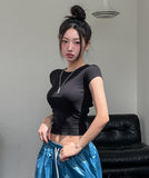 Paw Back Slit Strap Short Sleeve