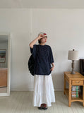 Hondas Nylon Ribbon Tiered Long Skirt