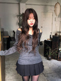 Elda Wool Belt Pleated Mini Skirt