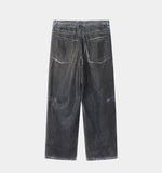 DARK WAX COATED DENIM PANTS