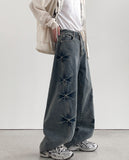 Soil Washing Cross Denim Pants