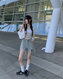 Myumyu Damage Short Denim Pants