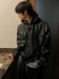 Vegetable Leather Hooded Jacket