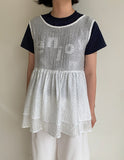 Himao Flower Tiered Layered Sleeveless Blouse