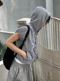 GINGHAM SHIRRING ZIP-UP