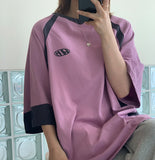 [unisex] Euron Pigment Sporty Color Matching Short Sleeve Tee