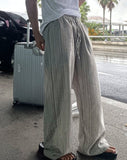 Summer Stripe Wide Linen Pants