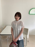 Shanko see-through roll-up nylon short-sleeved shirt
