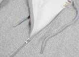 Baseball Logo Flower Smile Hooded Zip-Up
