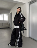 Tudi diagonal track nylon training pants