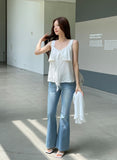 Jenia Ribbon Frill Sleeveless Blouse