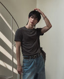 Rian Muscle Fit Ribbed Short Sleeve T-shirt