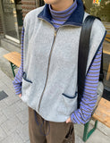 [BAONHAUS] Sylph Color Matching Fleece Vest