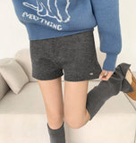 Banding Pendant Wool Blend Thick Knit Fall Shorts