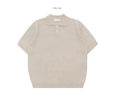 Lebe Boucle Short Sleeve Collar Knit