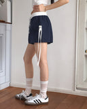 Raffen Banding Color Matching Ribbon Pocket Shorts