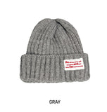 Annyu patch ribbed wool beanie