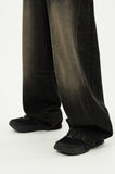 Mud side incision balloon denim pants