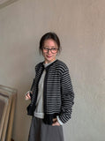 [BAONHAUS] Lorenine Frill Stripe Cardigan