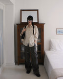 Mepin Stripe Loose Fit Cotton Shirt