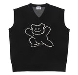 Big Line Bear Smile Knit Vest