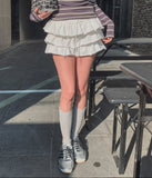 Churu Tiered Cutting Skirt Pants