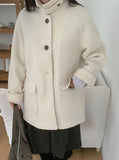 Riallo High Neck Boucle Half Coat