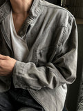 Vintage Curve Slit Denim Jacket