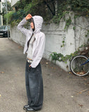 Benyl Stud Balloon Fit Washed Denim Long Pants