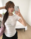 Metallic Cross Slim Short Sleeve
